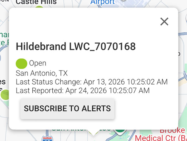 Pop-up example of how to subscribe to alerts